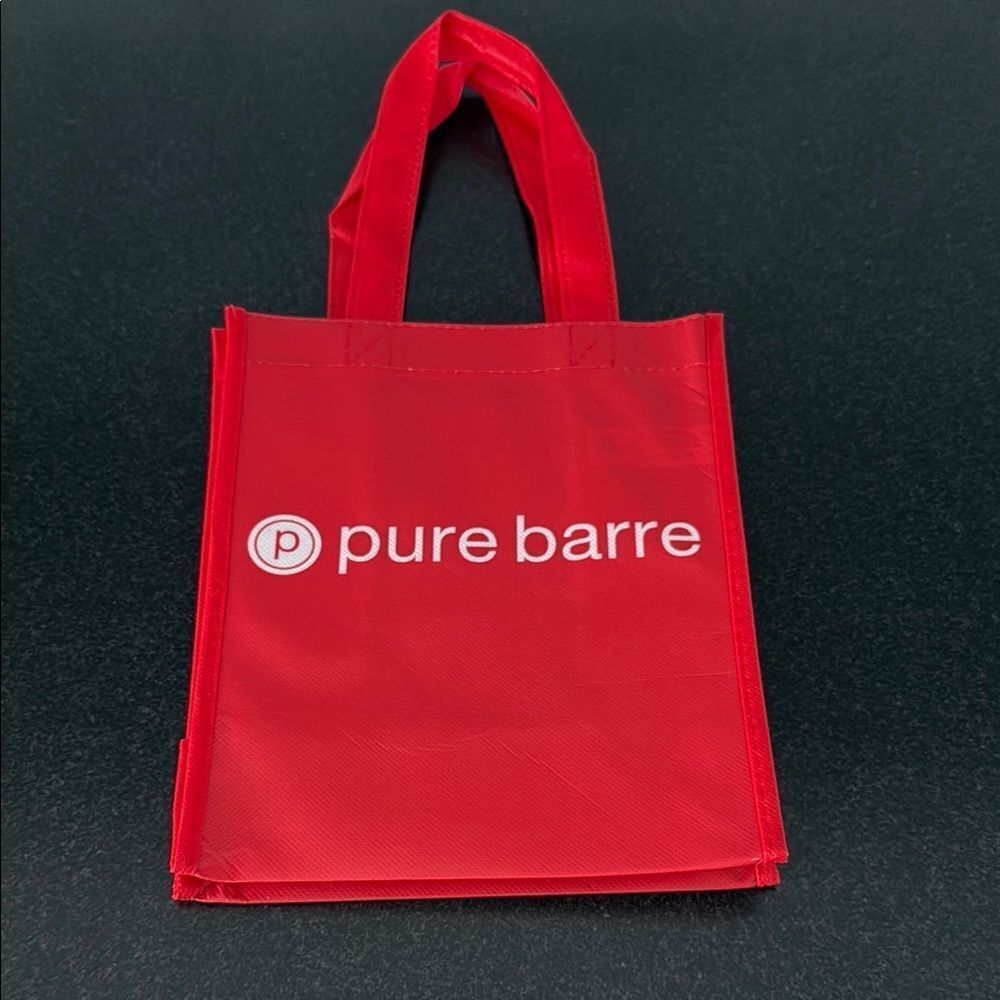 Pure Barre Red Reusable Shopping Tote Gift Bag – 8.25”x10”x4.75”